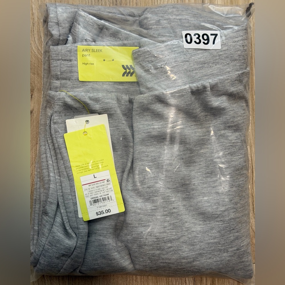 All In Motion™ Women's Airy Sleek Wide Leg Sweatpants - Heathered Gray L - Picture 11 of 11